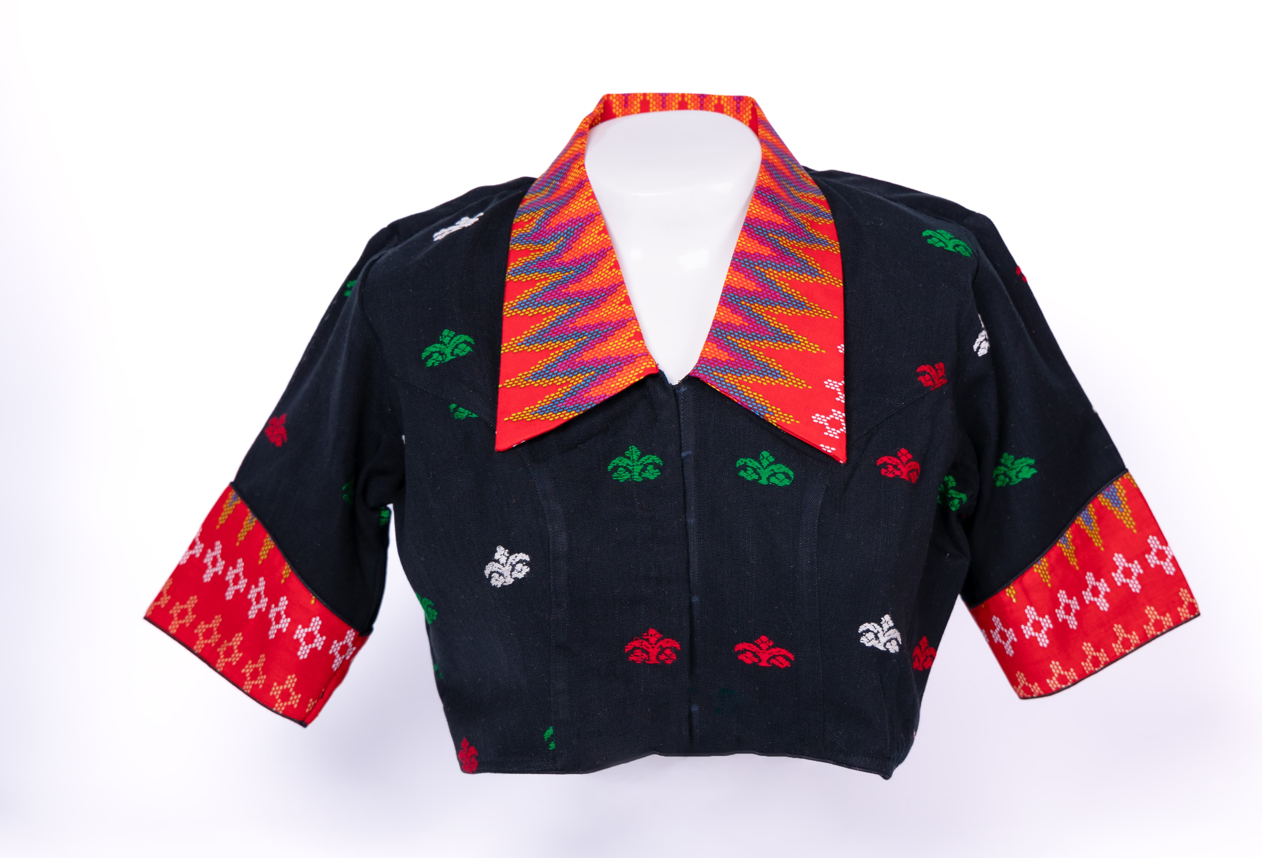 COLLARED ASSAMESE GOS BUTA DESIGNED BLOUSE